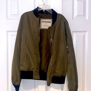 Garage Brand Olive Green Bomber Jacket Zip-Up